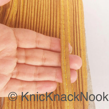 2mm Flanged Insertion Piping on 9mm Band, Brown Art Silk Trim, Cord piping Trim